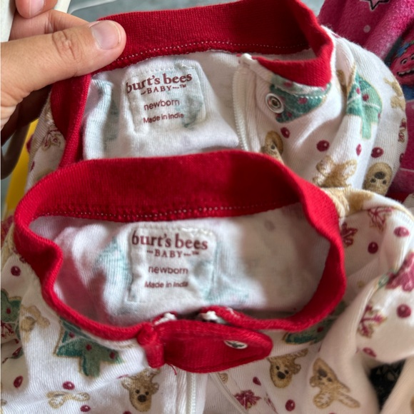 Burts Bees Baby Christmas Holiday Footie (x2) / Size Newborn - Picture 8 of 8
